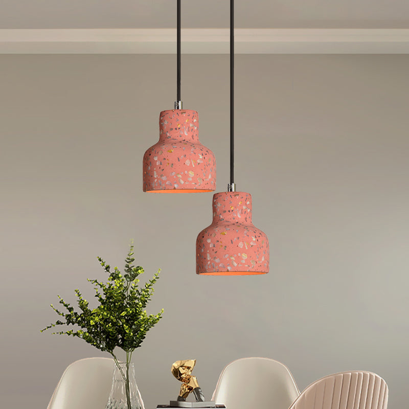 Terrazzo Cement Pendant Light, Single Bulb Downlight with Adjustable Cord for Kitchen Island, Entryway, Dining Room, Modern Industrial | Lonoma