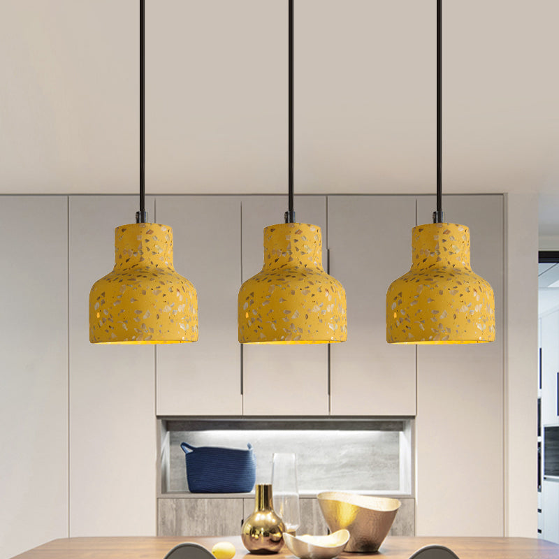 Terrazzo Cement Pendant Light, Single Bulb Downlight with Adjustable Cord for Kitchen Island, Entryway, Dining Room, Modern Industrial | Lonoma