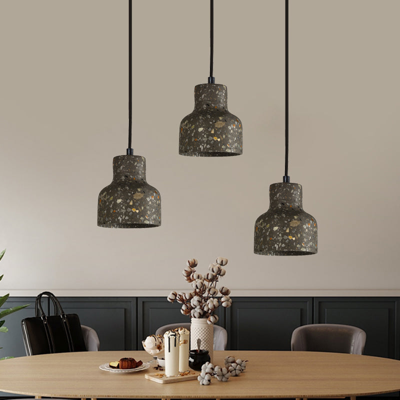 Terrazzo Cement Pendant Light, Single Bulb Downlight with Adjustable Cord for Kitchen Island, Entryway, Dining Room, Modern Industrial | Lonoma