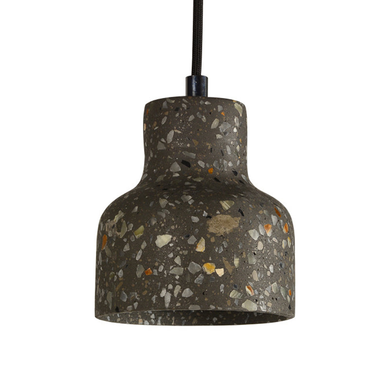 Terrazzo Cement Pendant Light, Single Bulb Downlight with Adjustable Cord for Kitchen Island, Entryway, Dining Room, Modern Industrial | Lonoma