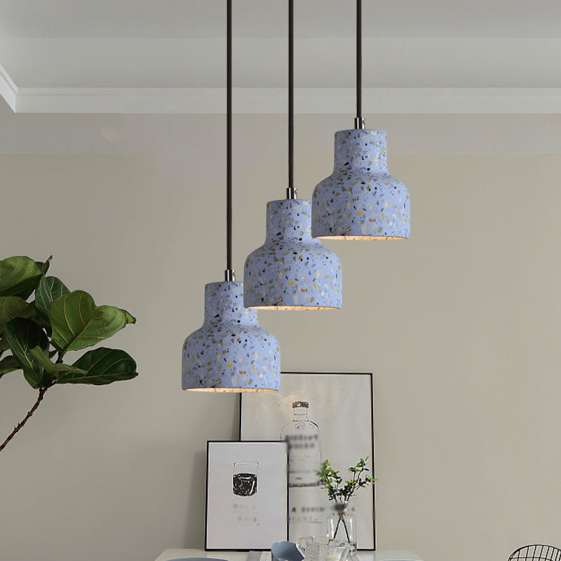 Terrazzo Cement Pendant Light, Single Bulb Downlight with Adjustable Cord for Kitchen Island, Entryway, Dining Room, Modern Industrial | Lonoma