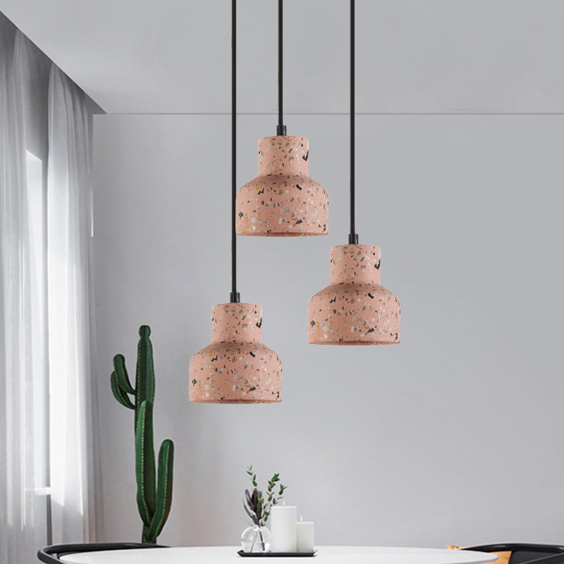 Terrazzo Cement Pendant Light, Single Bulb Downlight with Adjustable Cord for Kitchen Island, Entryway, Dining Room, Modern Industrial | Lonoma