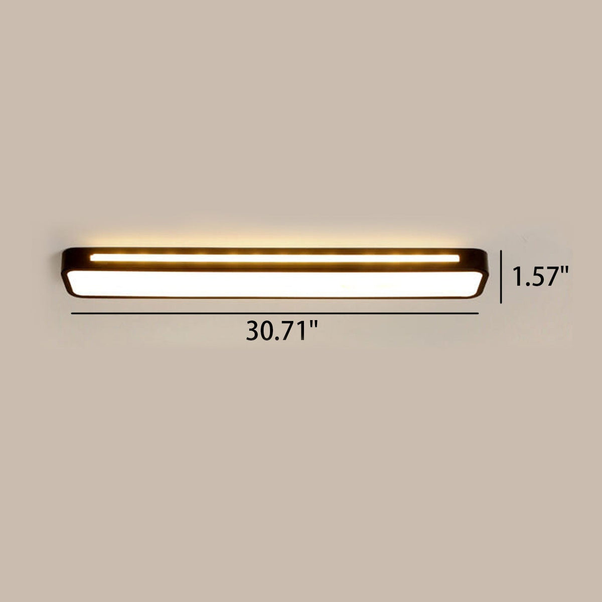 Low-Profile LED Flush Mount Ceiling Light, 19-31 in Black or White Acrylic, Modern Hardwired Fixture for Bedroom, Hallway & Entryway | Lonoma