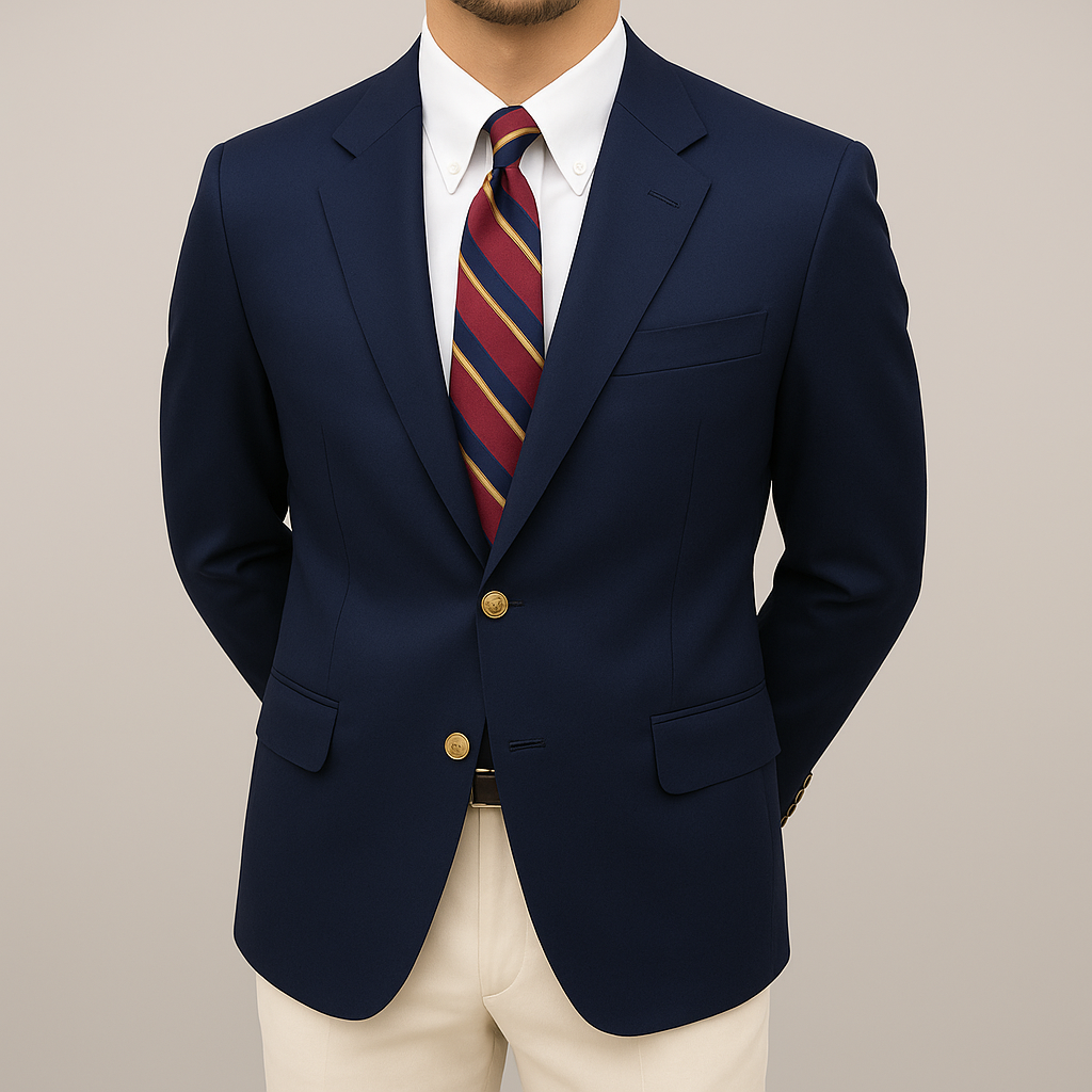 Classic-Fit Single-Breasted Blazer in Dark Blue for Smart Occasions | Koossa