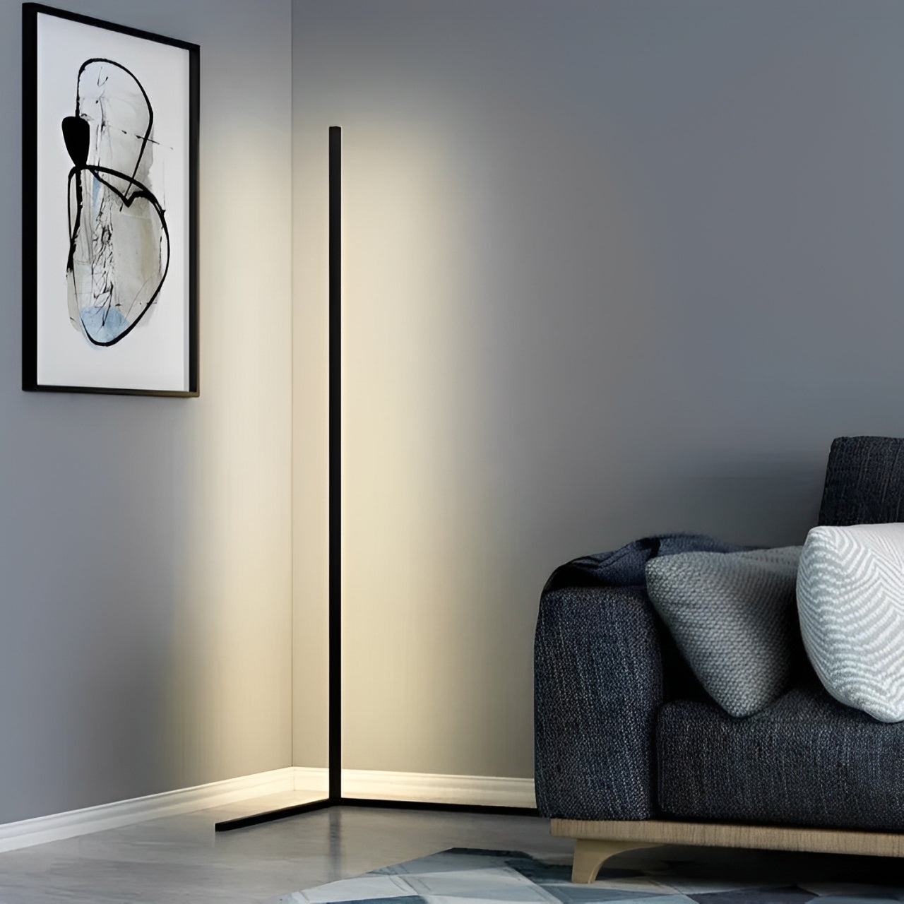 Lampadaire Design LED 24W Réglable Blanc Chaud et RGB Pied en V Minimaliste Éclairage d'Ambiance pour Salon | Koossa