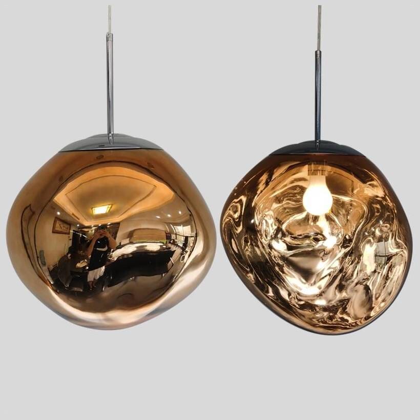 Suspension sphérique verre ou PVC finition miroir hauteur réglable éclairage décoratif salon salle à manger | Koossa