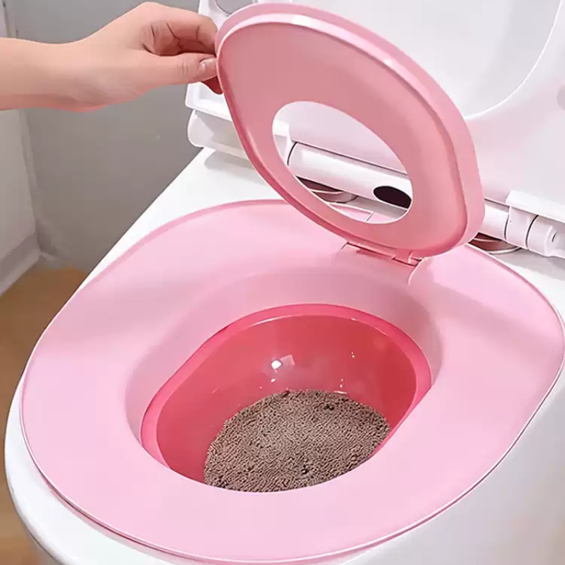 Cat Toilet Training Seat 39x36.5cm Suction Cup Removable Tray Litter Free Standard Toilet Fit Reusable Trainer | Koossa