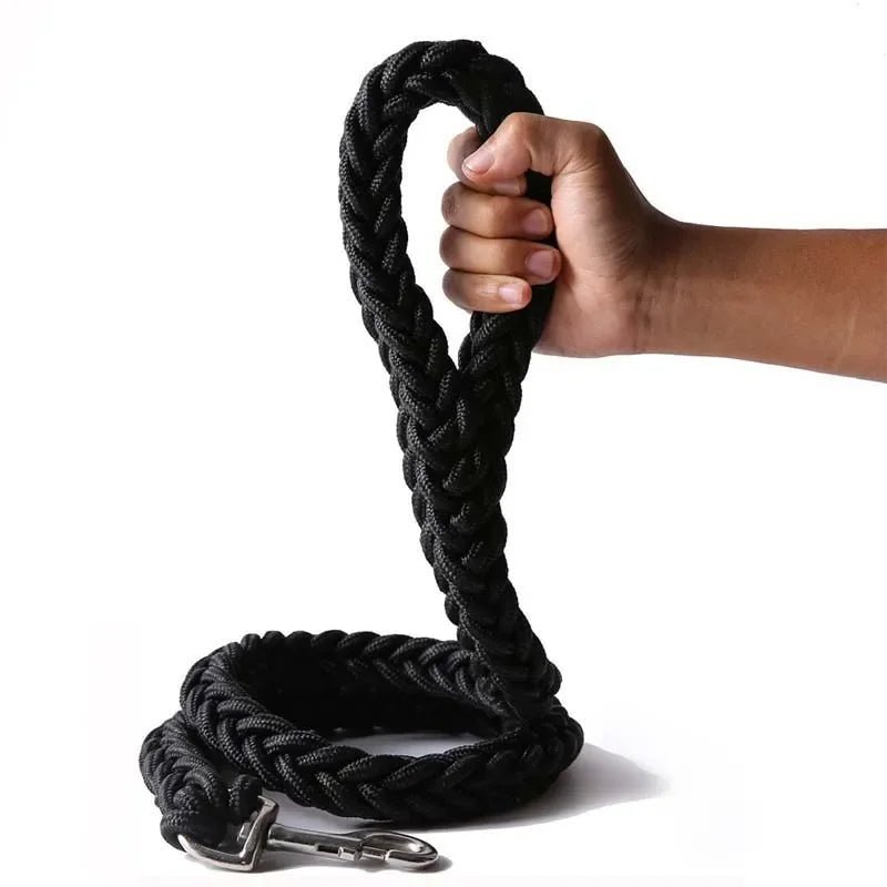 Dog Lead Braided Nylon 1.3m Heavy Duty Thick Strong Black Army Green Coffee Red Blue Purple Walking Leash Large Dogs | Koossa