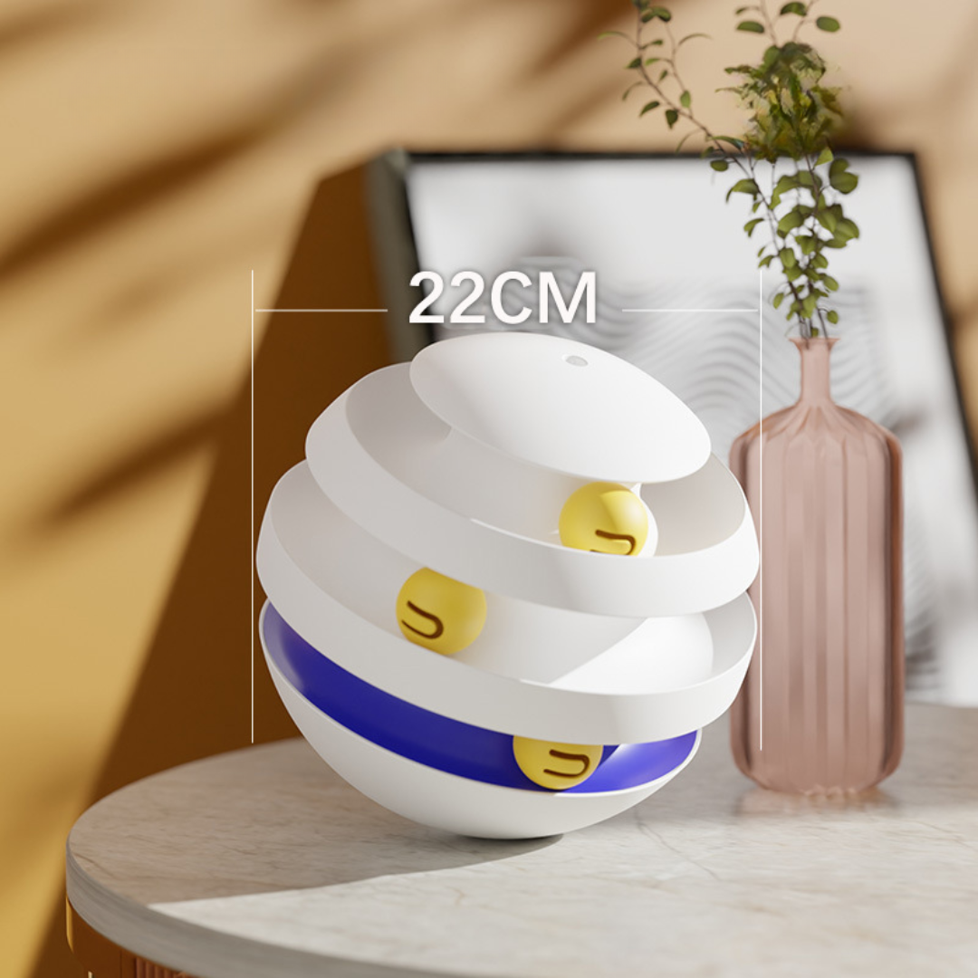 Cat Tumbler Track Ball Toy 220mm Spiral Orbit 3-Layer Planet Ball Interactive Chase Swat Indoor Kitten Adult Play | Koossa