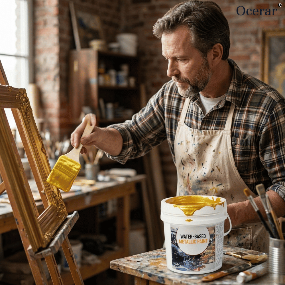 Water-Based Metallic Craft Paint with Brush Gold Silver Finish for Furniture Wood Metal DIY Projects Art Decoration | Lonoma