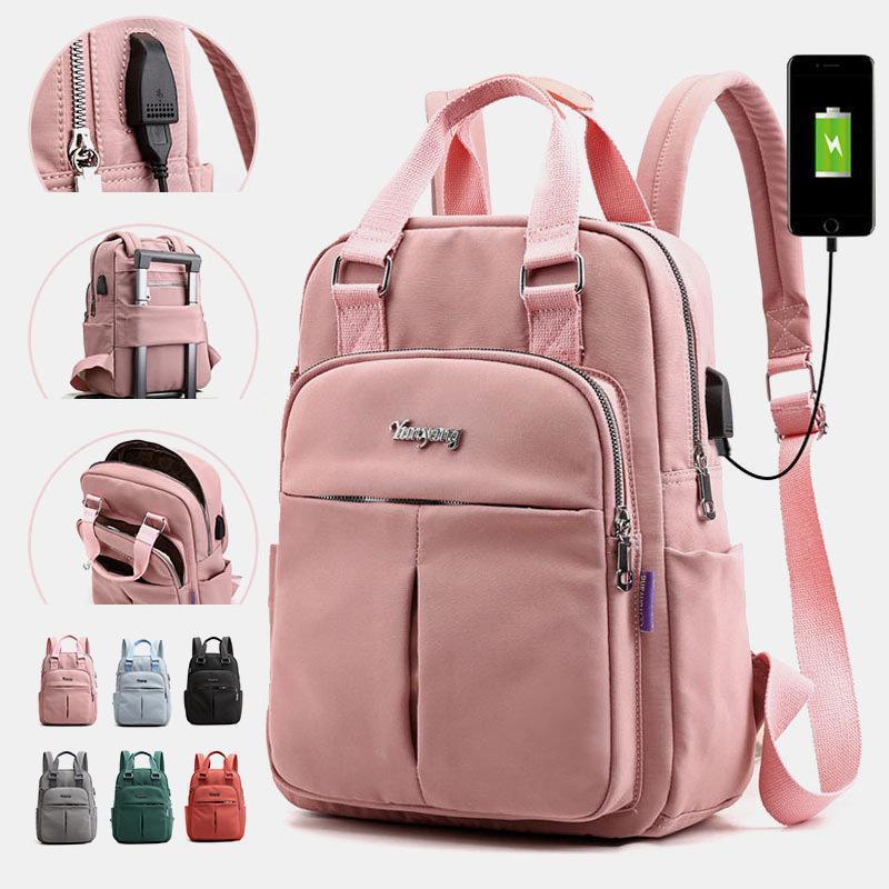Women's Water-Resistant Everyday Backpack with USB Charging Port — Practical Travel Rucksack for Work & Leisure | Koossa