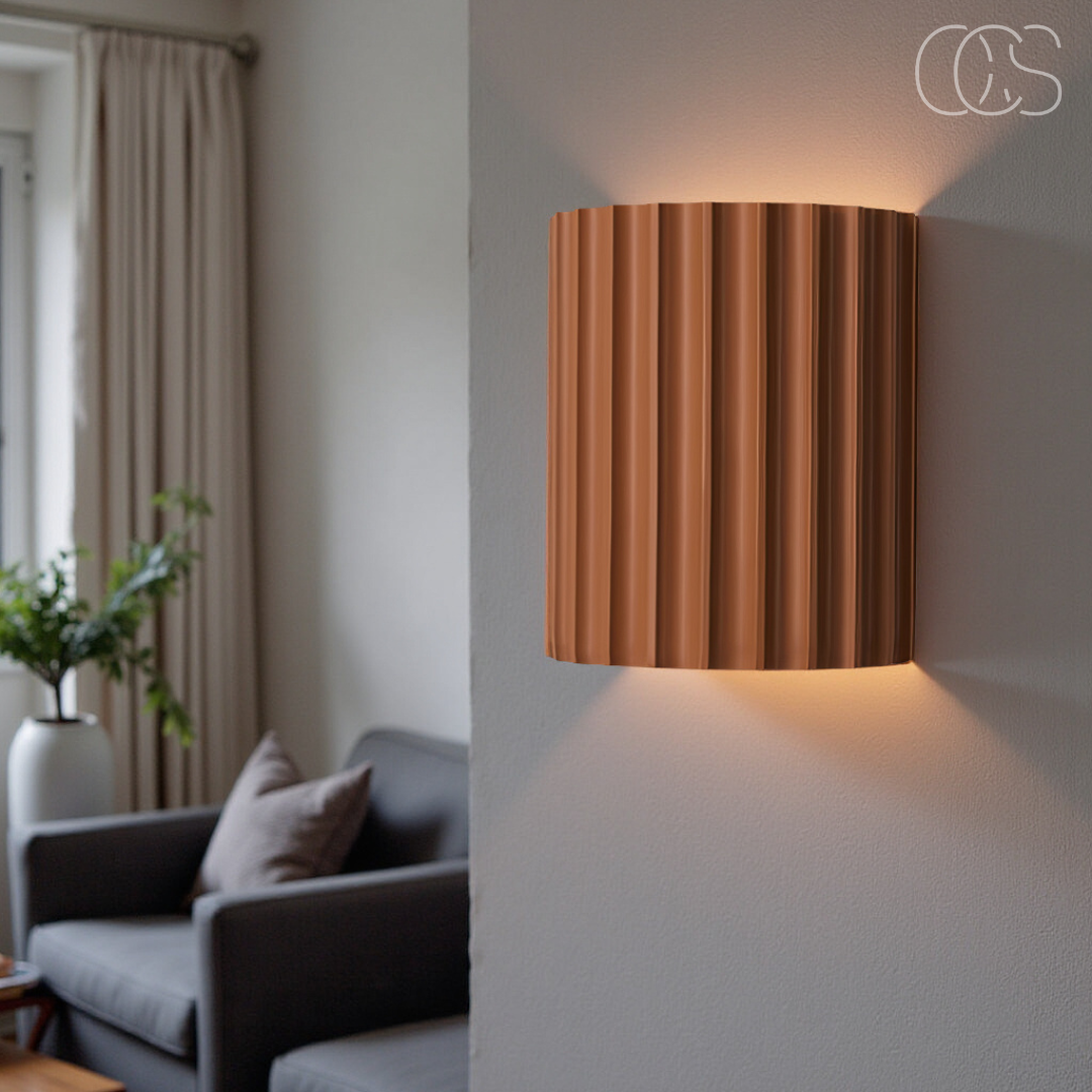 Applique murale LED minimaliste double flux lumineux haut bas résine texturée blanc gris vert orange moderne | Koossa