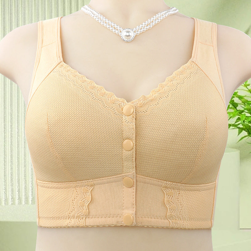 Women's Front-Fastening Soft Cup Bra — Wireless Comfort Bra with Wide Band for All-Day Support | Koossa