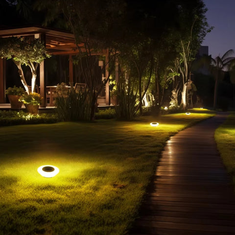 Spot de sol solaire LED à encastrer pour jardin terrasse allée extérieur éclairage IP65 étanche durable | Koossa