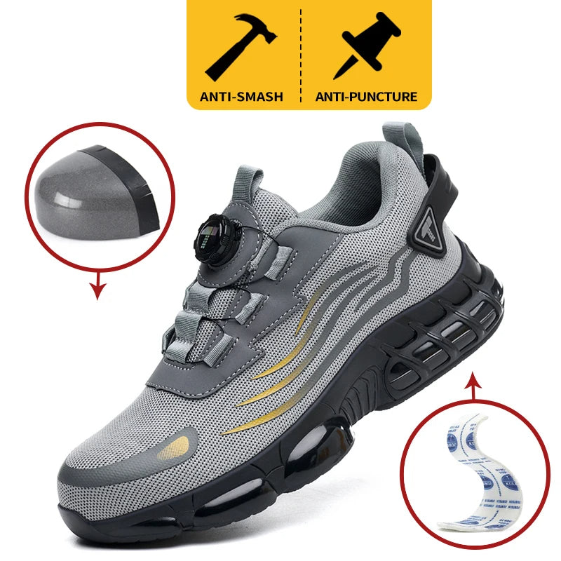 Men's Safety Trainers with Steel Toe Cap and BOA Closure System — Breathable Work Footwear for Workshops & Warehouses | Koossa
