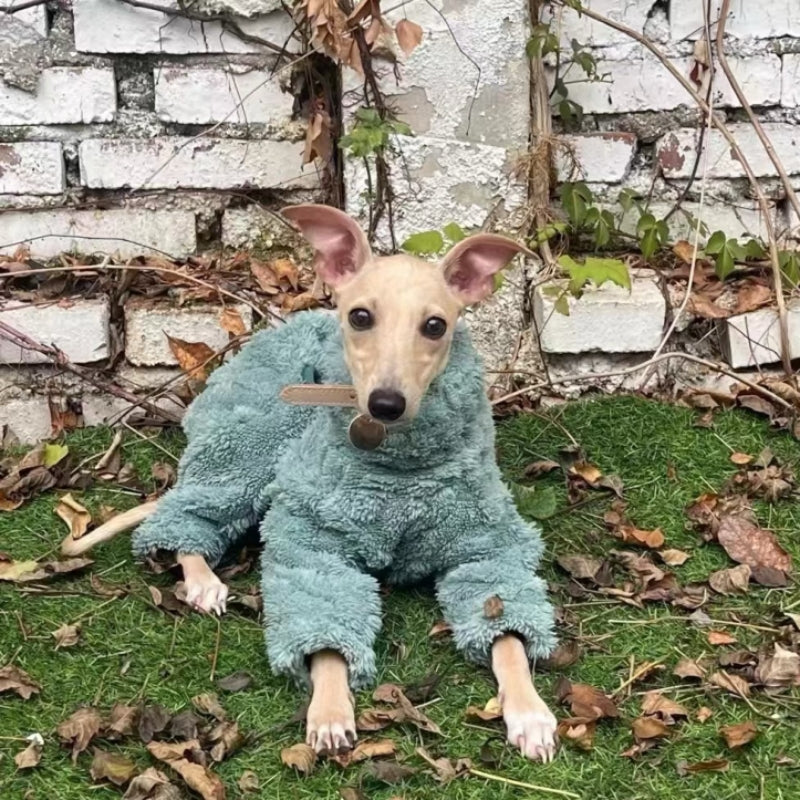 Dog Fleece Jumpsuit Polar Plush Teddy Full Body Suit Italian Greyhound Whippet Onesie Warm Winter Dog Coat XS–XXL | Koossa