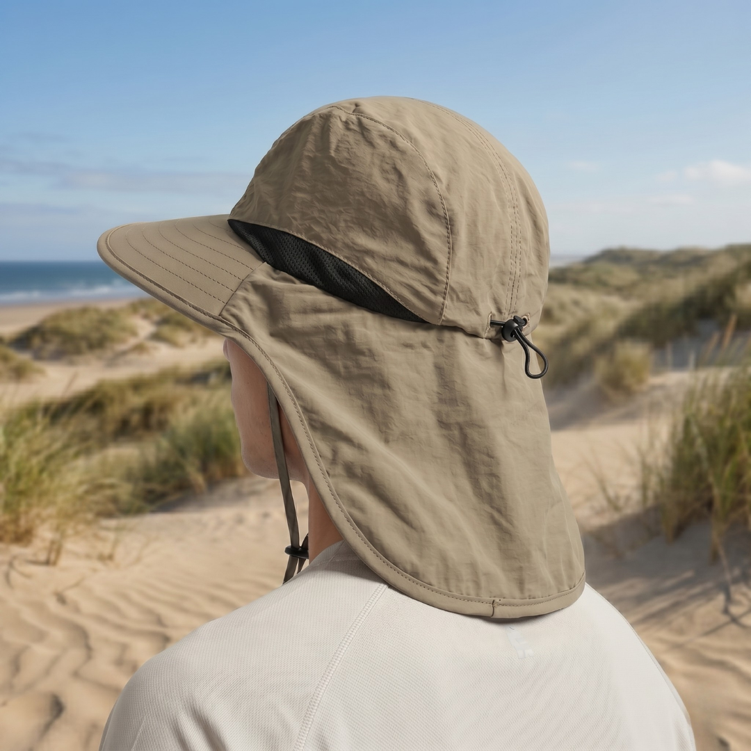 Sun Hat with Neck Flap UPF 50+ Protection Wide Brim Breathable Adjustable Foldable for Hiking Fishing Golf Beach Outdoor Activities Men Women | Lonoma