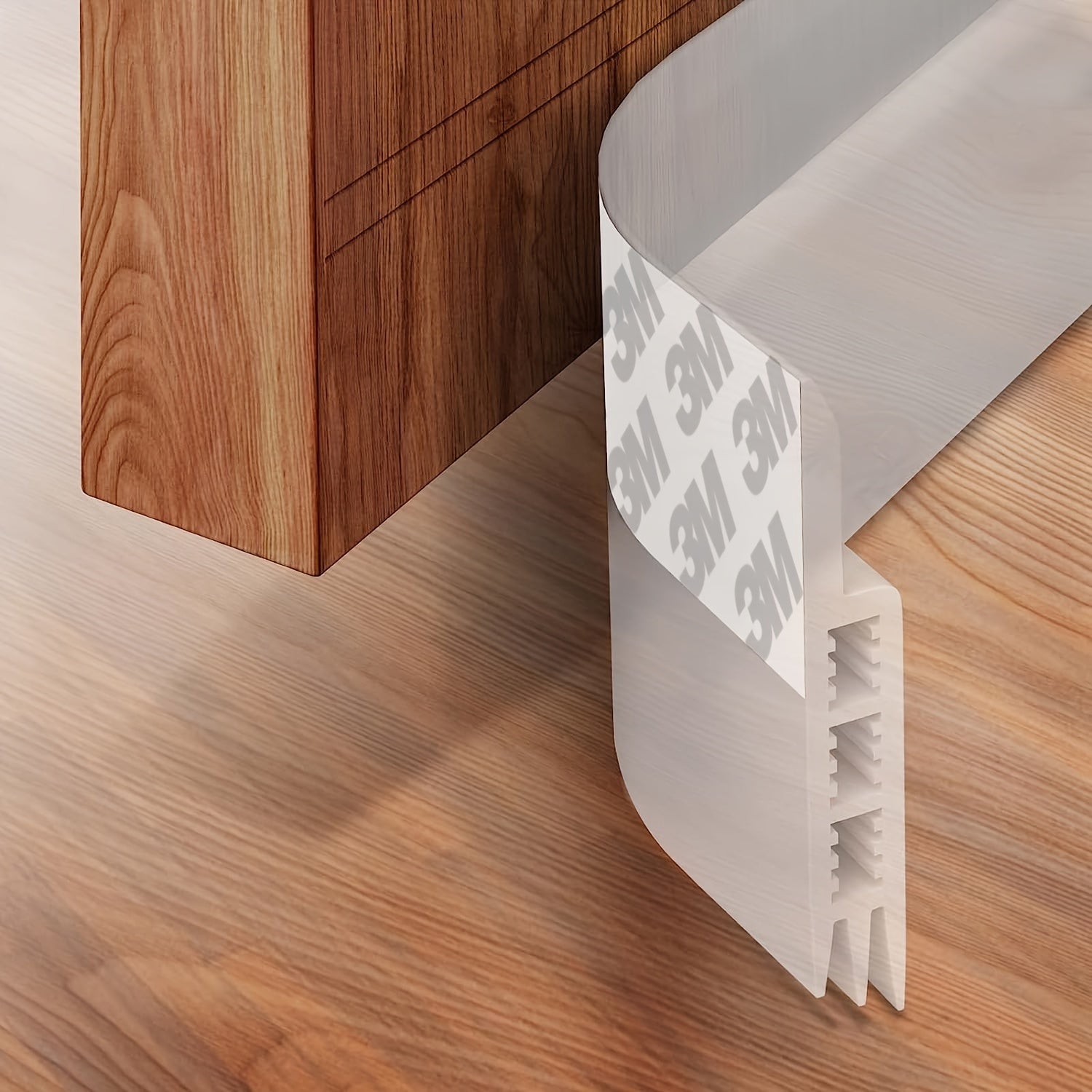 Bas de porte isolant silicone blanc autocollant 99 cm protection thermique acoustique confort économie énergie | Koossa