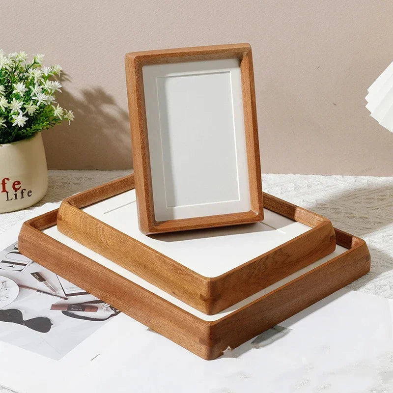 Solid Wood Picture Frame with Rounded Corners, Walnut or Sandalwood Photo Frame 4x6 to 8x10, Desk & Shelf Display for Home Office | Lonoma
