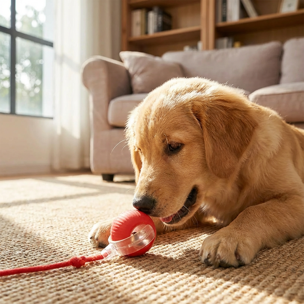 Dog Toy Interactive Rolling Ball Automatic Movement Plush Tail USB Rechargeable Self-Rolling Chaser Fetch Play Indoor | Koossa