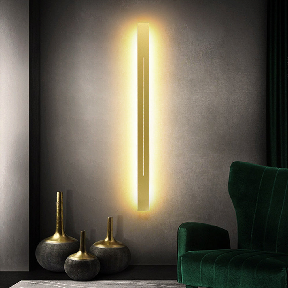 Linear LED Wall Sconce, Modern Black or Gold Metal Hardwired Wall Light for Living Room, Bedroom, Hallway, Entryway & Dining Area | Lonoma