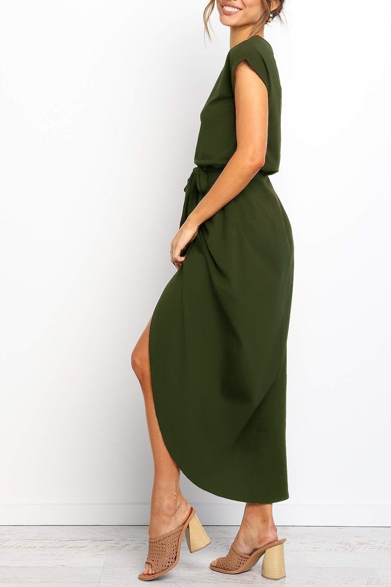 Women's Relaxed Ankle-Length Dress with Adjustable Belt — Casual Day Dress for Work & Weekends | Koossa