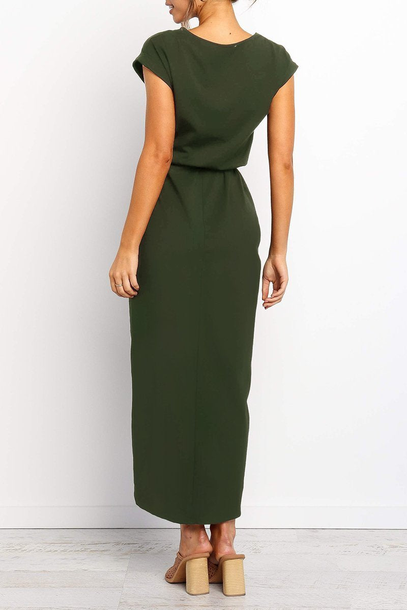 Women's Relaxed Ankle-Length Dress with Adjustable Belt — Casual Day Dress for Work & Weekends | Koossa