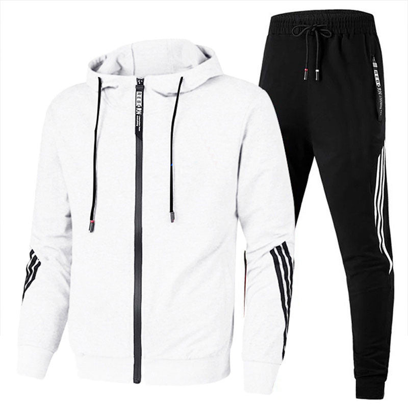 Men's Coordinating Tracksuit Set with Zip Hoodie and Tapered Joggers in Cotton-Rich Fabric for Active Days and Relaxed Weekends | Koossa