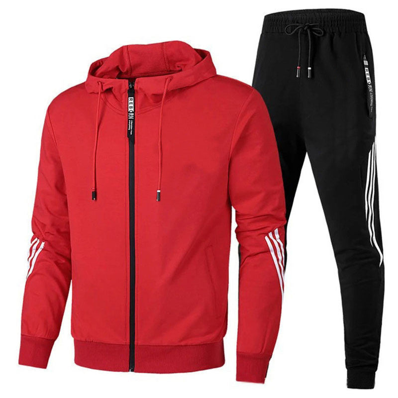 Men's Coordinating Tracksuit Set with Zip Hoodie and Tapered Joggers in Cotton-Rich Fabric for Active Days and Relaxed Weekends | Koossa
