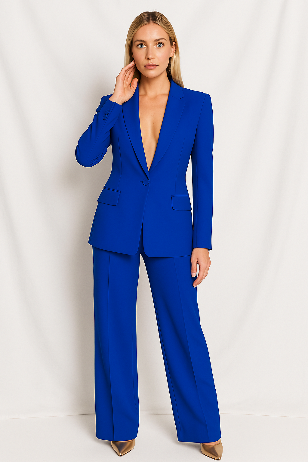 Women's Tailored Blazer & Trouser Set — Elegant Two-Piece Suit for Work & Special Occasions | Koossa