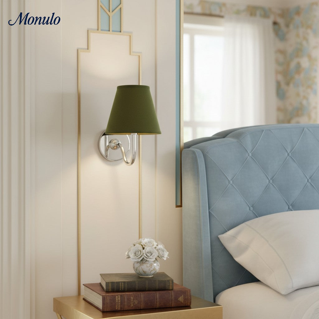 Applique murale élégante à abat-jour plissé en tissu – Éclairage classique et raffiné pour chambre et salon | Koossa