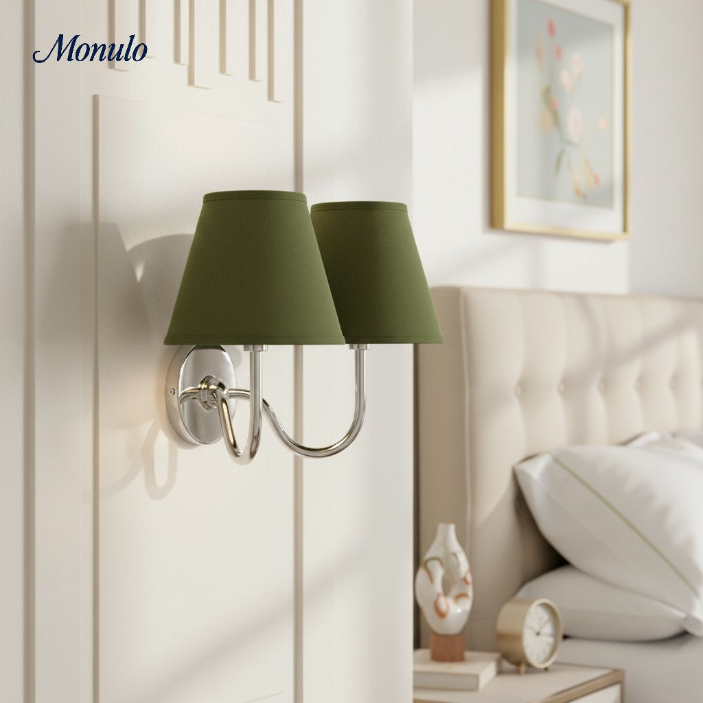Applique murale élégante à abat-jour plissé en tissu – Éclairage classique et raffiné pour chambre et salon | Koossa