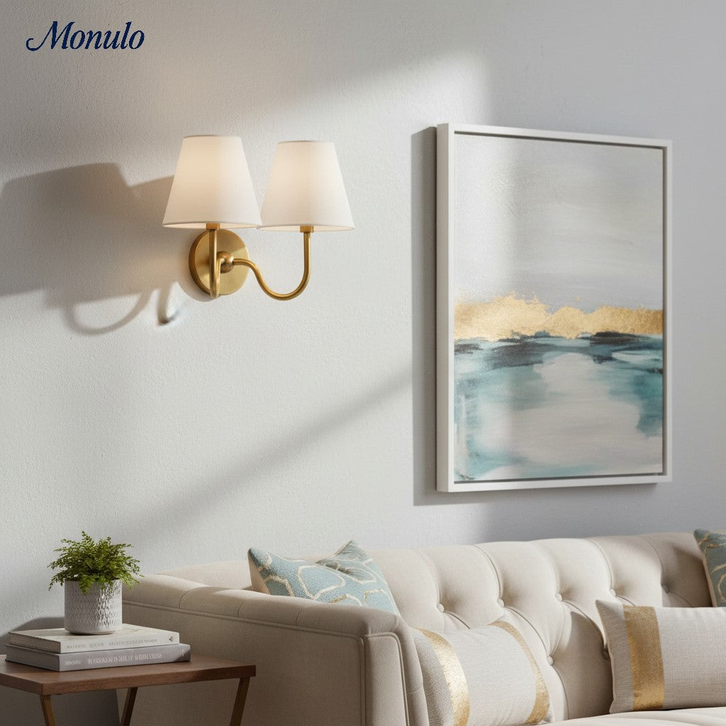 Applique murale élégante à abat-jour plissé en tissu – Éclairage classique et raffiné pour chambre et salon | Koossa