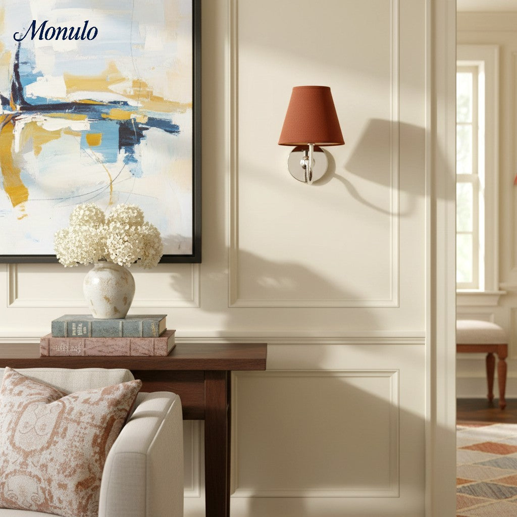 Applique murale élégante à abat-jour plissé en tissu – Éclairage classique et raffiné pour chambre et salon | Koossa