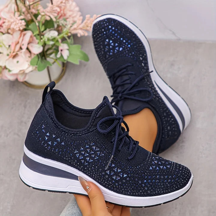 Women's Ergonomic Lace-Up Trainers in Premium Canvas with Cushioned Sole for All-Day Comfort | Koossa