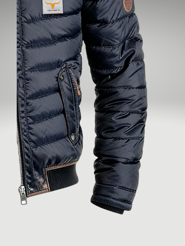 Insulated Quilted Puffer Work Jacket for Men with Corduroy Collar and Utility Pockets, Heavy-Duty Zip Front Workwear Coat | Lonoma