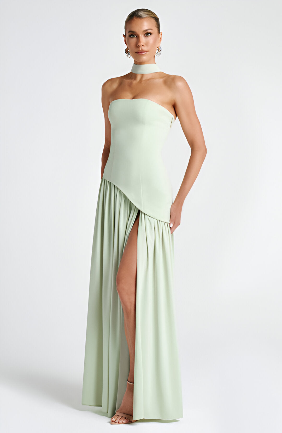 Women's Backless Maxi Dress with Delicate Straps — Elegant Evening Dress for Summer Occasions & Special Events | Koossa