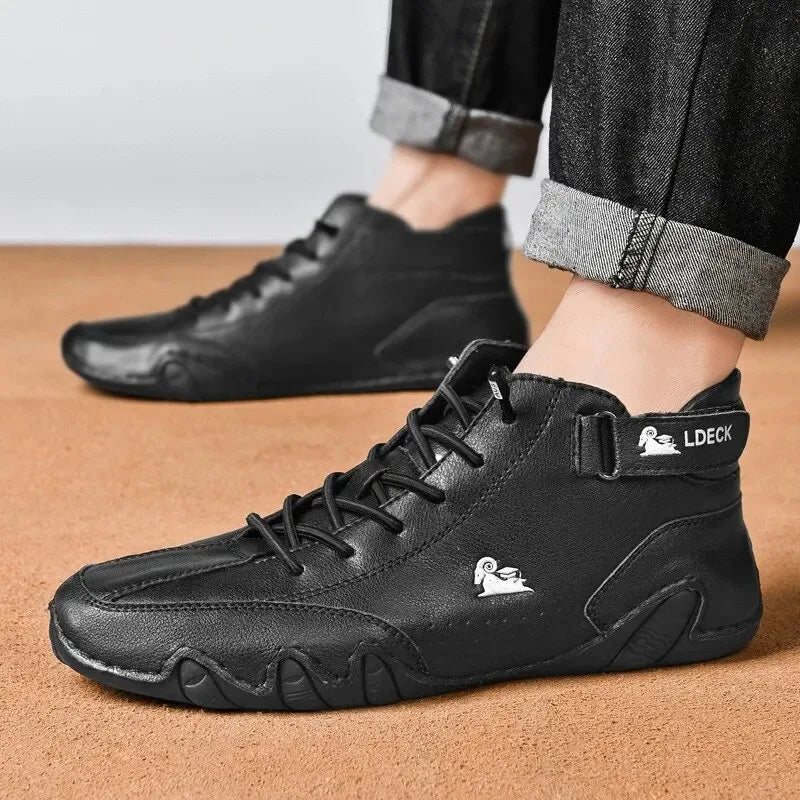 Men's Waterproof High-Top Boots — Elastic Slip-On Chelsea Boots for Outdoor & Casual Wear | Koossa