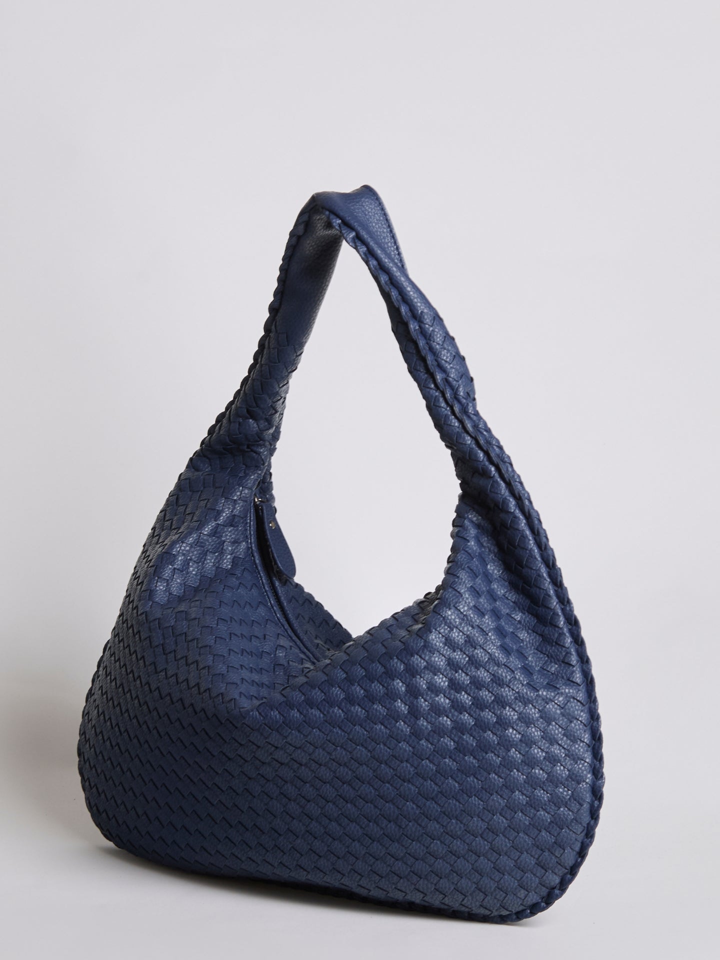 Woven Leather Hobo Bag with Soft Structure in Black, Wine Red, Sage Green & More | Koossa