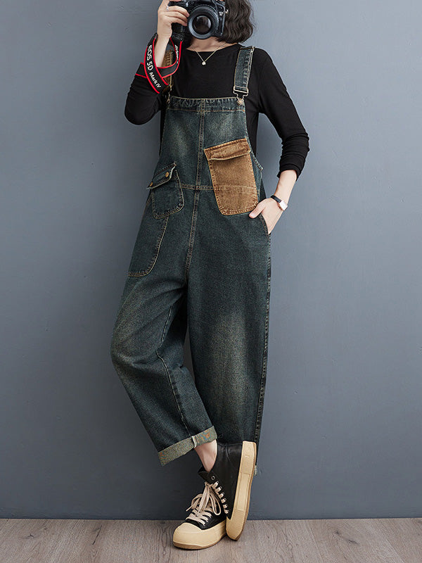 Women's Relaxed Denim Jumpsuit with Adjustable Straps — Casual All-in-One Outfit for Everyday Wear & Weekend Style | Koossa
