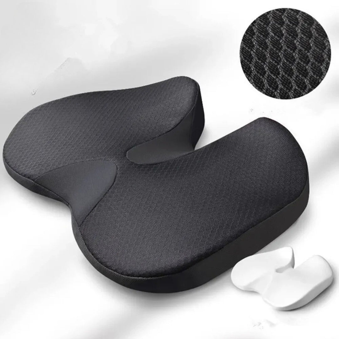 Coussin d'Assise Ergonomique en Mousse à Mémoire de Forme Respirant Antidérapant Housse Lavable Confort Bureau | Koossa