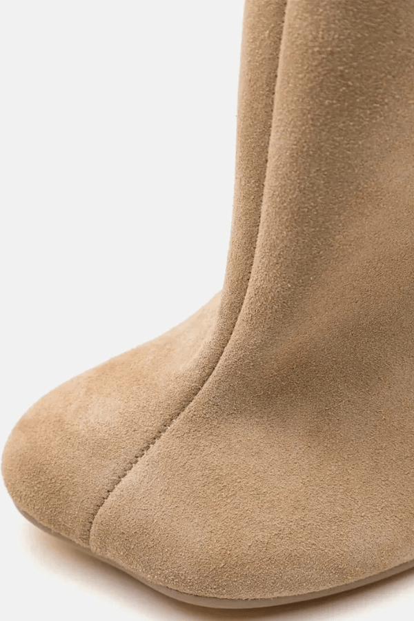 Over-the-Knee Suede Stiletto Boots for Elegant Occasions | Brown Pointed Toe High Heel Boots | Sophisticated Women's Footwear for Autumn and Winter | Koossa