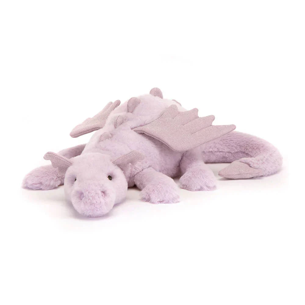 Winged Dragon Plush Toy – Soft Cuddly Stuffed Animal with Embroidered Details for Kids, Bedrooms, Nursery Decor | Lonoma