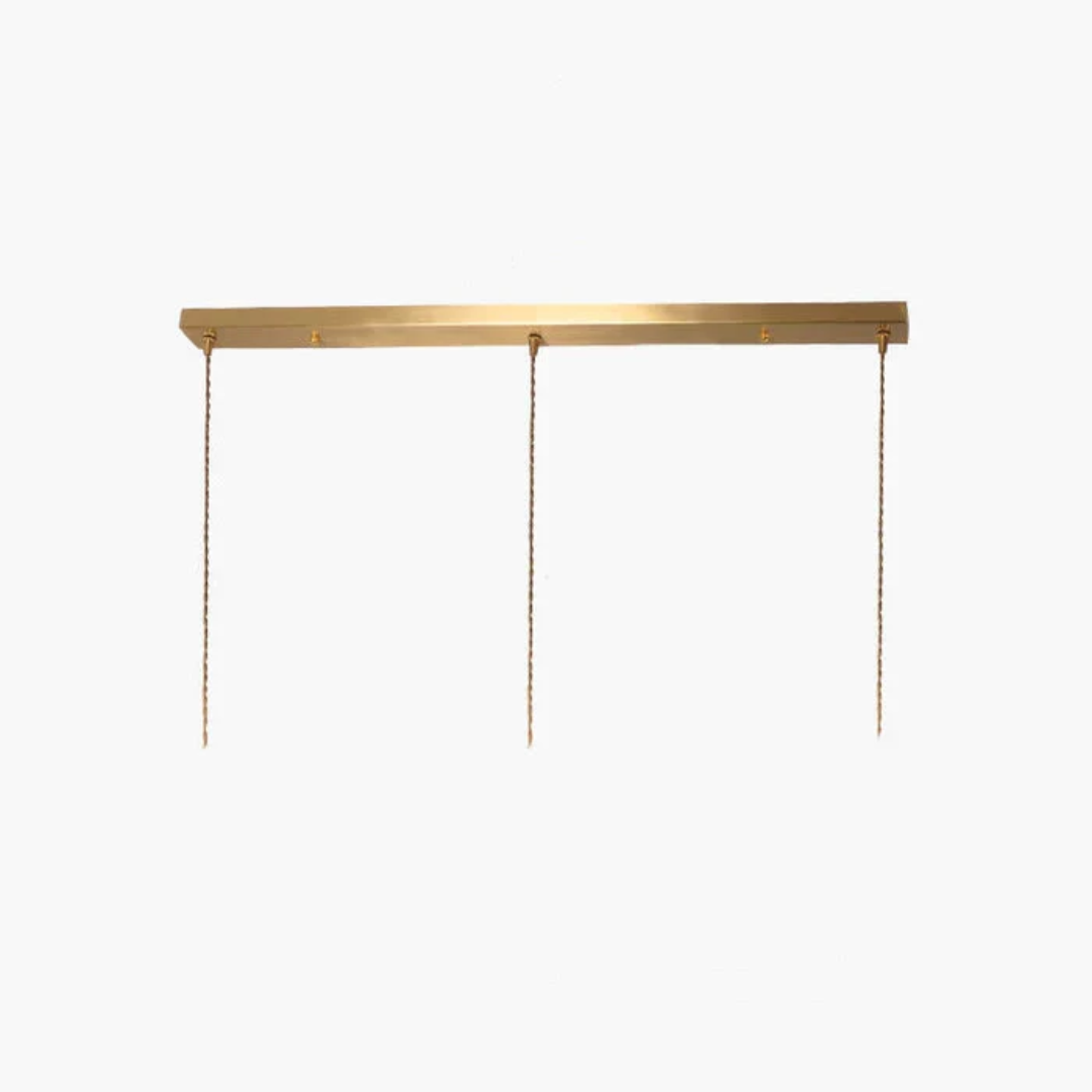 Adjustable Pendant Light with Ribbed Glass Shade, E27 Socket, Green Brass Finish for Kitchen Island, Dining Room & Breakfast Bar | Lonoma