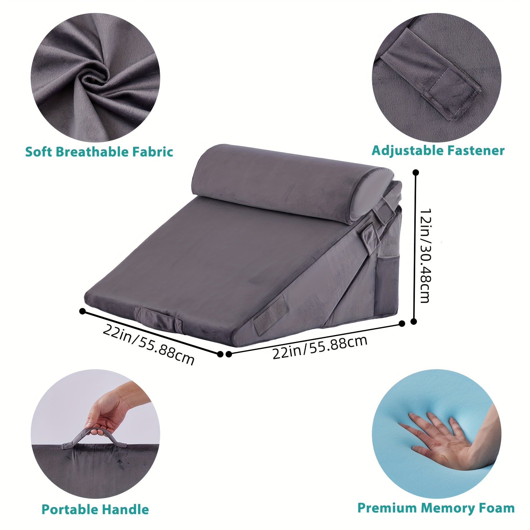 Coussin triangulaire ergonomique à mémoire de forme pour soutien dos jambes genoux position surélevée confort | Koossa