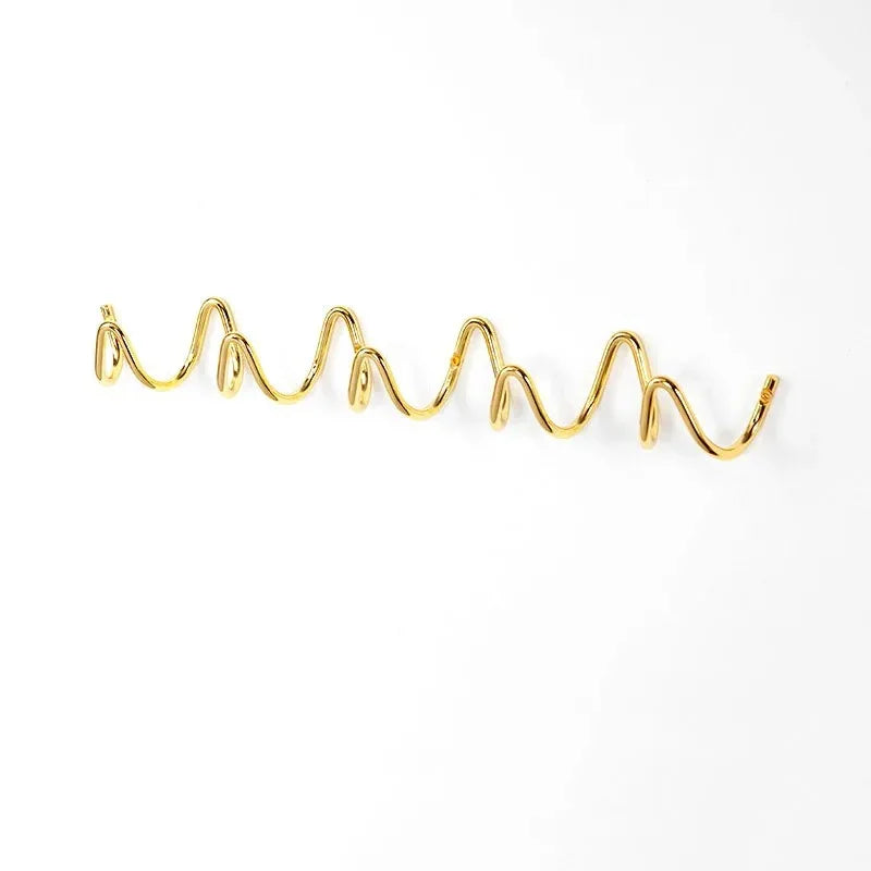 Wavy Wall Mounted Coat Rack with 3 or 5 Hooks, Modern Metal Entryway Hook Rail for Coats, Bags, Scarves & Hats, Hallway Organizer | Lonoma