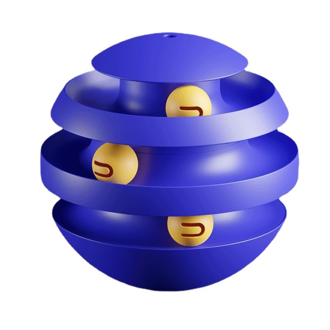Cat Tumbler Track Ball Toy 220mm Spiral Orbit 3-Layer Planet Ball Interactive Chase Swat Indoor Kitten Adult Play | Koossa