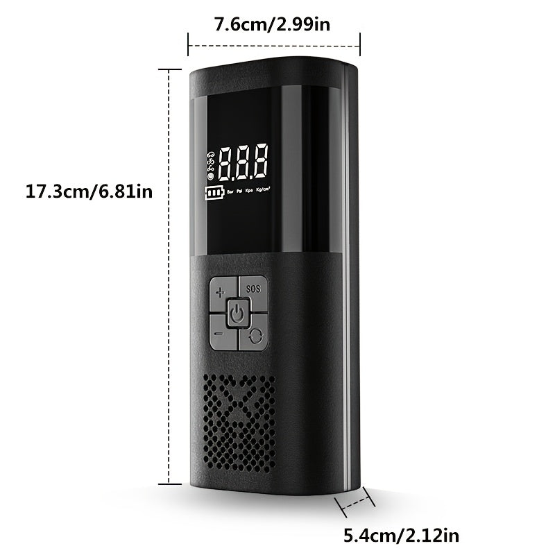 Cordless Tire Inflator Pump with Digital Pressure Gauge and Work Light for Car, Bike, Motorcycle — 150 PSI Rechargeable Air Pump | Lonoma