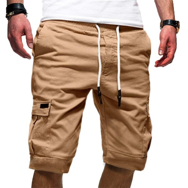 Men's Multi-Pocket Cargo Shorts in Versatile Neutral Tones for Summer Walking and Weekend Leisure | Koossa