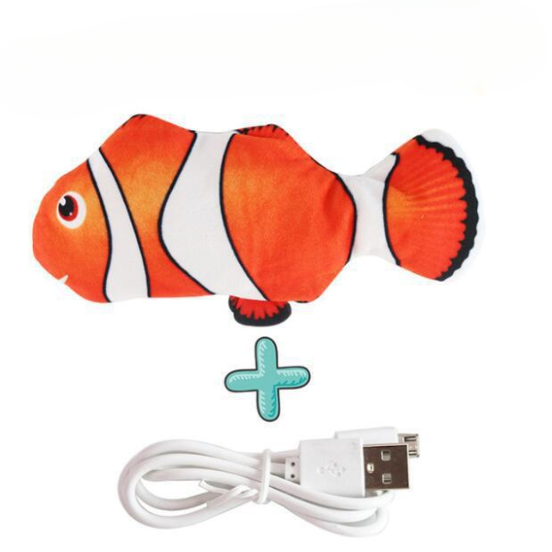 Cat Floppy Fish Toy USB Rechargeable Motion Sensor Catnip Cotton Plush Wiggling Fish Kicker Indoor Kitten Hunt | Koossa